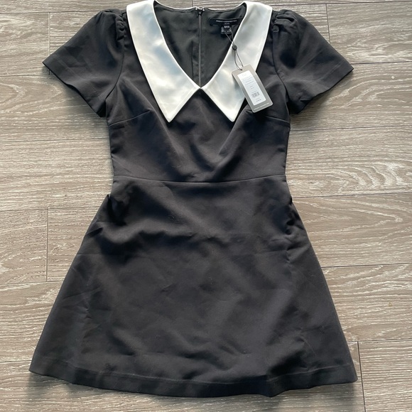French Connection Black Dress with White Collar - Picture 6 of 10